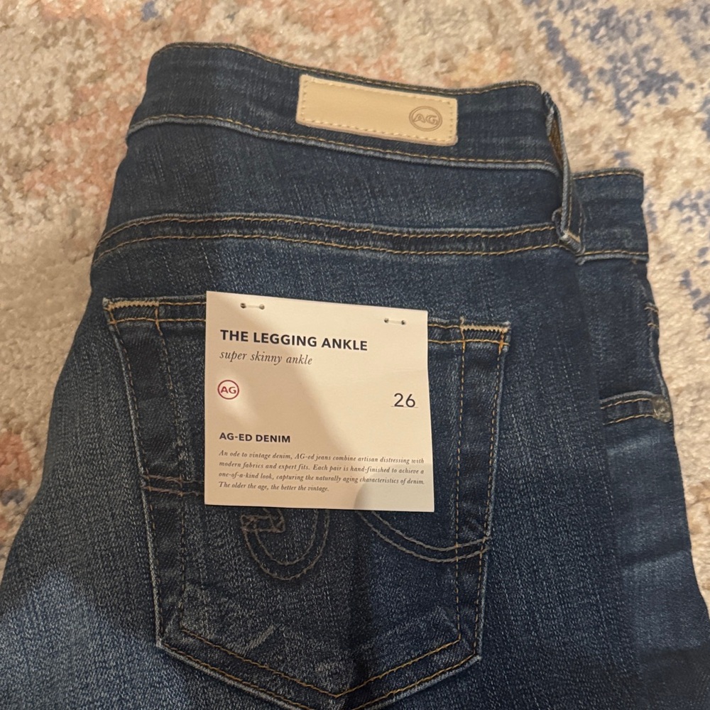 Ag Adriano Goldschmied Dark Blue Ankle Jeans